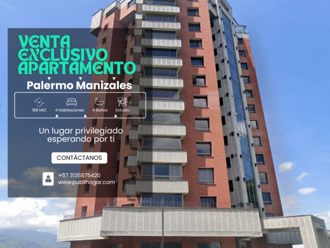 Apartamento en venta en Palermo Edificio Pie de Monte, Manizales, con vista panorámica.