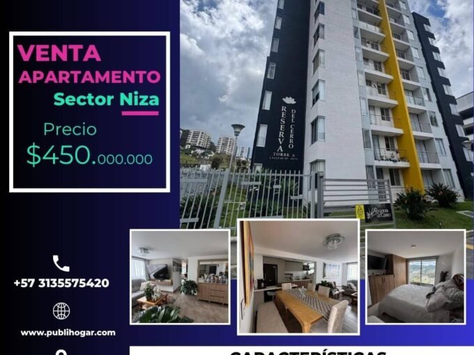 Apartamento en venta en Altos de Niza Manizales de 76 m² con 3 habitaciones y parqueadero cubierto.