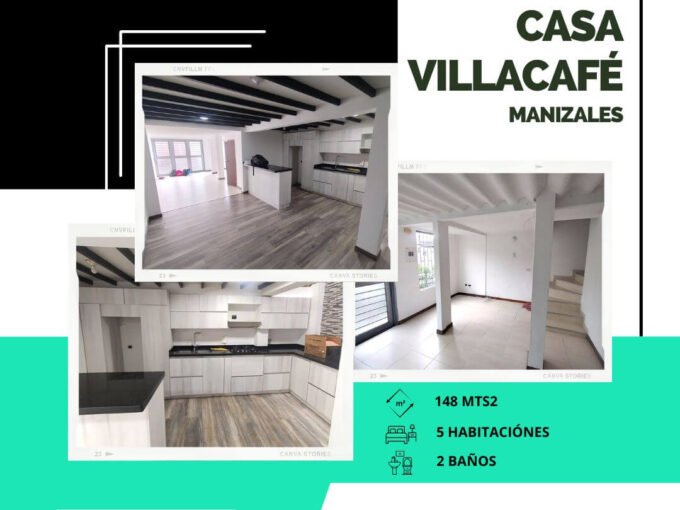 Fachada de casa en venta en Villacafé La Carola Manizales