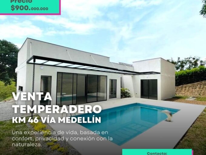 Casa campestre en venta en el Km 46 vía Manizales – Medellín, con piscina privada